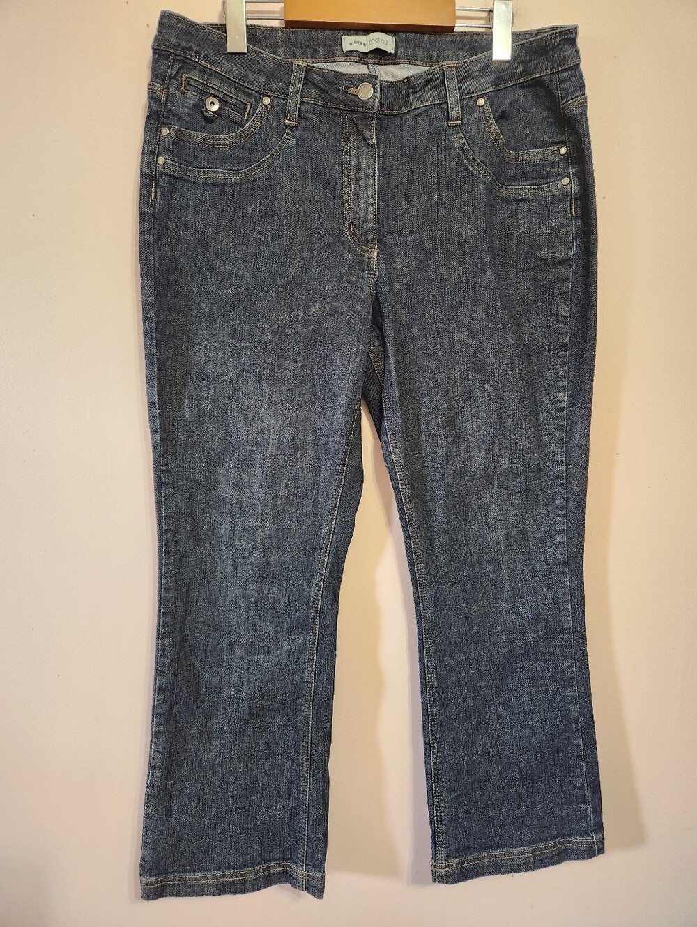 Riders by Lee Y2K Dark Wash Denim Bootcut Jeans Contrast Stitch 16P Petite